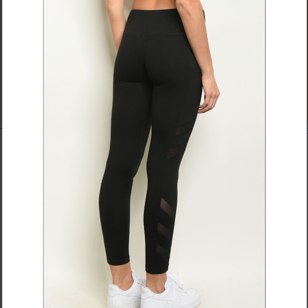 BOGO FREE Black Mesh Active Leggings - Picture 2 of 6